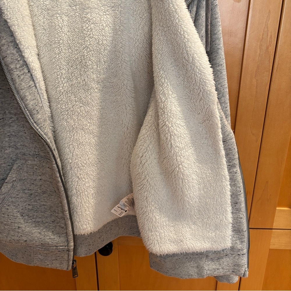 Carhartt relaxed Fit Sherpa Lined Full Zip Sweatshirt Hoodie Size XS - Picture 6 of 8